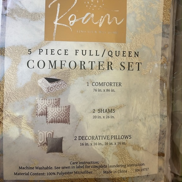 NWT Roam 5 Piece Reversible Comforter Set Full/Queen - Picture 5 of 5